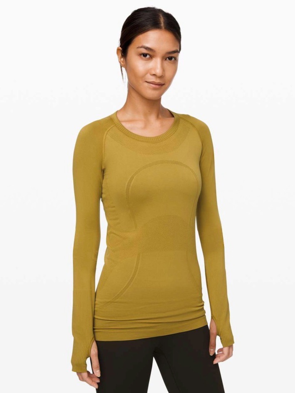 lululemon athletica Long-Sleeve Seamless Top in Olive Green